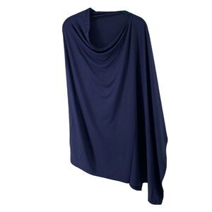 Nursing Poncho Cowl Neck Navy Blue Breastfeeding